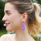 Random 2-Pair Heart and X-Shape Bead Dangle Earrings