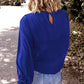 Round Neck Flounce Sleeve Top