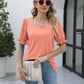 Square Neck Flounce Sleeve Top