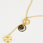 Zircon Sun and Moon Pendant Necklace