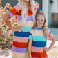 Girls Color Block Side Slit Mini Dress