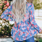 Leopard and Tie-Dye Print Ruffle Hem Top