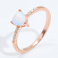 Natural Moonstone Heart 18K Rose Gold-Plated Ring