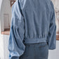 Lantern Sleeve Cropped Corduroy Jacket