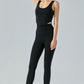 Cutout Curved Hem Sports Tank