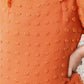 Plus Size Swiss Dot Ruffled Round Neck Blouse