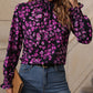 Floral Smocked Frill Neck Blouse