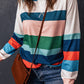 Striped Raglan Sleeve Round Neck Tee