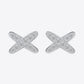 925 Sterling Silver X-Shape Moissanite Earrings