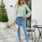 Applique Frill Trim Gathered Detail Blouse