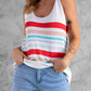 Rainbow Stripe Scoop Neck Knitted Tank