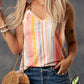 Multicolored Stripe V-Neck Tank