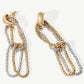 Gold-Plated D-Shaped Drop Earrings