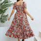 Plus Size Floral Smocked Square Neck Dress
