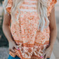 Floral Flutter Sleeve Sleeveless Blouse