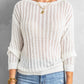 Dropped Shoulder Openwork Sweater
