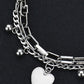 Heart Charm Stainless Steel Bracelet