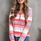 Multicolor Striped Half Zip Hoodie