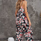 Botanical Print Spaghetti Strap Cropped Jumpsuit