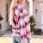 Plaid Contrast Detail Shacket