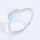Natural Moonstone Platinum-Plated Ring