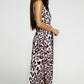 Leopard Print Open Back Split Sleeveless Dress