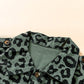 Leopard Drawstring Waist Jacket with Pockets