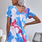 Tie-Dye Strappy Neck Tee