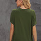 Round Neck Short Sleeve Solid Color Tee