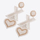 Random 2-Pair Heart and X-Shape Bead Dangle Earrings