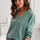 Button Detail Curved Hem Top