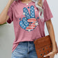 US Flag Peace Sign Hand Graphic Tee
