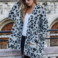 Leopard Longline Cardigan with Pockets