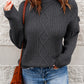 Fringe Detail Mixed Knit Sweater