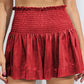 Glitter Smocked High-Waist Shorts