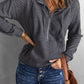 Quilted Half-Zip Sweatshirt with Pocket