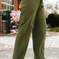 Drawstring Elastic Waist Pants with Pockets