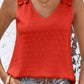 Swiss Dot Shoulder Detail V-Neck Tank