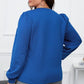 Plus Size Textured Round Neck Long Sleeve Top