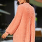 Open Front Fuzzy Cardigan with Pockets