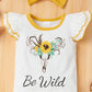 Baby Girl Graphic Flutter Sleeve Tee and Floral Shorts Set