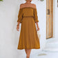 Frilled Off-Shoulder Flounce Sleeve Dress