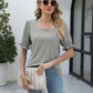 Square Neck Flounce Sleeve Top