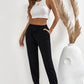 Drawstring Elastic Waist Pocket Joggers
