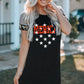 Mixed Print Raglan Sleeve Twisted Dress