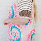 Plus Size Tie-Dye Mixed Print Raglan Sleeve T-Shirt