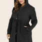 Plus Size Drawstring Waist Hooded Cardigan with Pockets