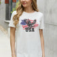 Simply Love USA Star and Stripe Eagle Graphic Cotton Tee