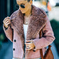 Plush Lining Suede Double-Breasted Jacket