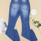 Distressed Flare Leg Jeans with Pockets